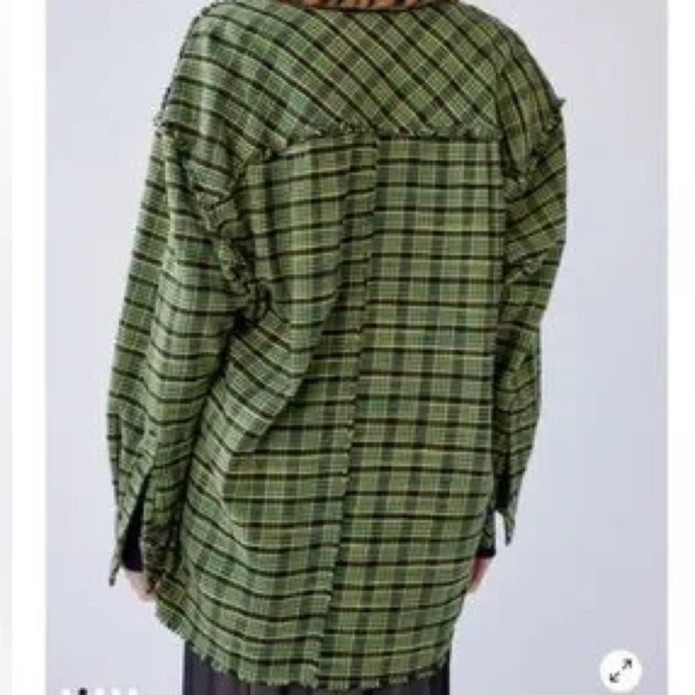Woman’s oversized Green Plaid shirt